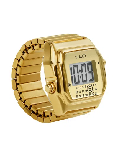 Mm6 Maison Margiela X Timex Gold Digital 24mm Watch In Gold