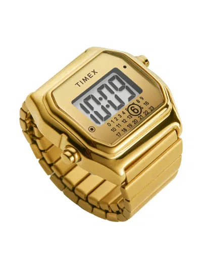 Mm6 Maison Margiela X Timex Gold Digital 24mm Watch In Gold