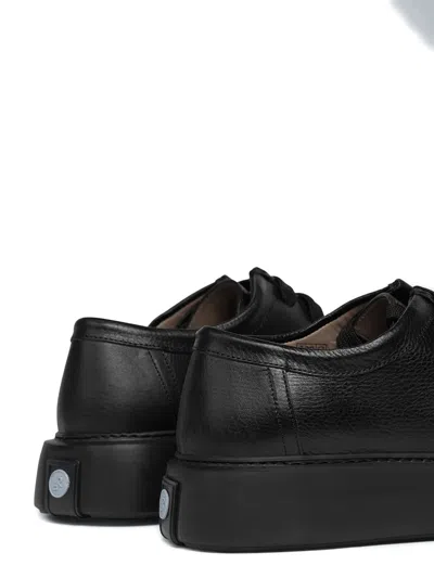 Referenc Round-toe Leather Lace-up Shoes In Black