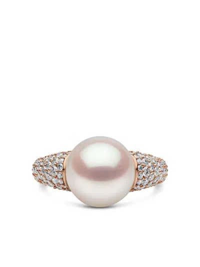 Yoko London O By Yoko Diamond And Pearl Ring In Gray