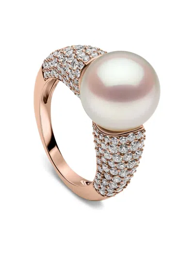 Yoko London O By Yoko Diamond And Pearl Ring In Gray