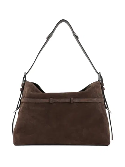 Givenchy Brown Voyou Medium Suede Calf Leather Shoulder Bag In Brown