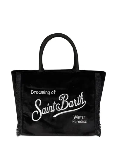 Mc2 Saint Barth Logo-embroidered Tote Bag In Black