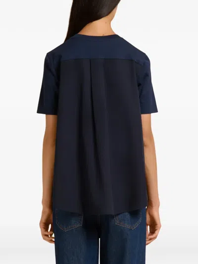 Marni Poplin-pocket Logo T-shirt In Blue