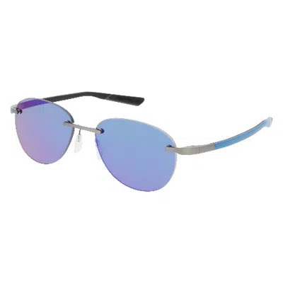 Mclaren Blue Mirror Oval Unisex Sunglasses Mlms-85s02 C04 55 In Brown