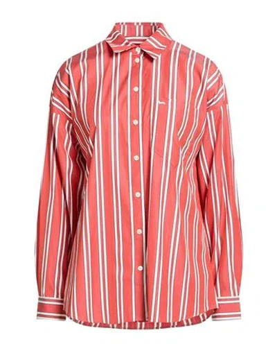 Harmont & Blaine Woman Shirt Rust Size 6 Cotton In Red