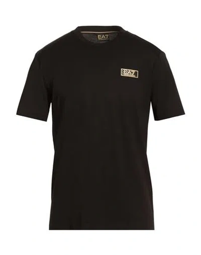 Ea7 Man T-shirt Black Size Xxl Cotton In Black
