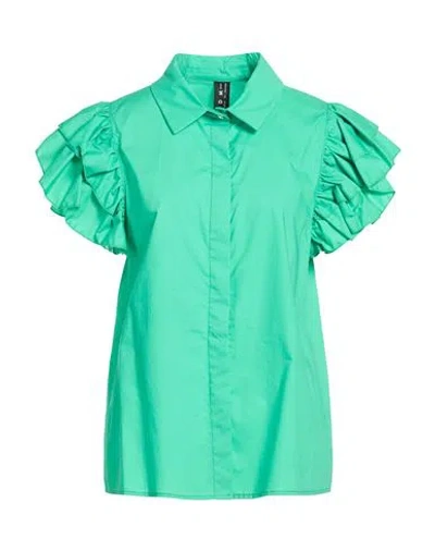 Mdm Mademoiselle Du Monde Woman Shirt Green Size 8 Cotton In Green