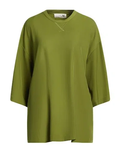The M .. Woman Top Khaki Size S Polyester, Elastane In Green