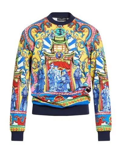 Dolce & Gabbana Tropical Heart Crown Silk Pullover Sweater In Multi