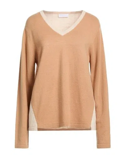 Diana Gallesi Woman Sweater Camel Size Xl Wool In Neutral