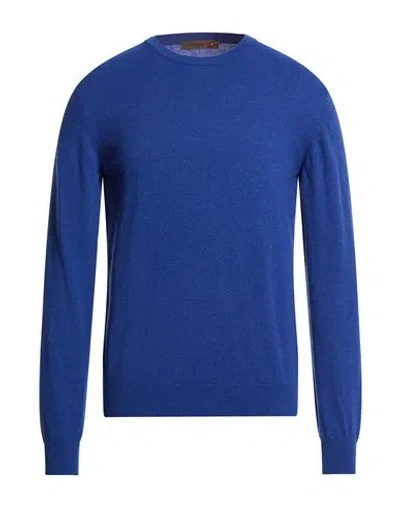 Messagerie Man Sweater Bright Blue Size L Polyamide, Viscose, Wool, Cashmere In Blue