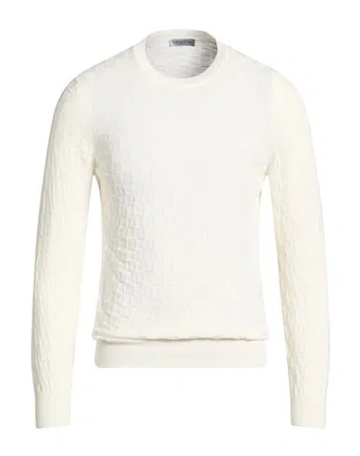 Vengera Man Sweater Ivory Size 42 Cotton In White