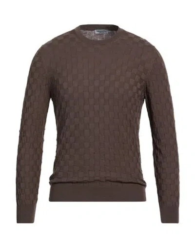 Vengera Man Sweater Chocolate Brown Size 42 Cotton In Brown