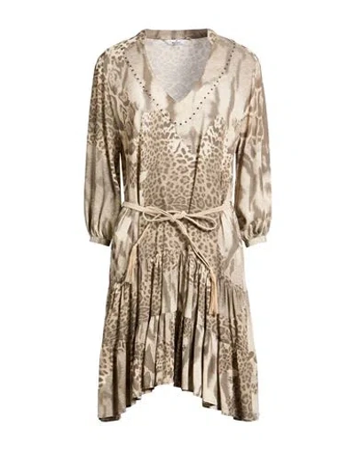 Mason's Icon Woman Mini Dress Beige Size 2 Viscose In Neutral