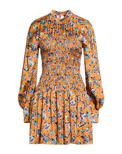 Gina Gorgeous Woman Mini Dress Mandarin Size 6 Viscose In Orange