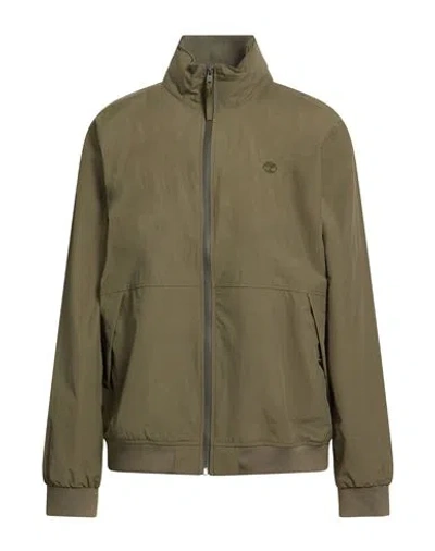 Timberland Man Jacket Military Green Size Xl Polyester In Green