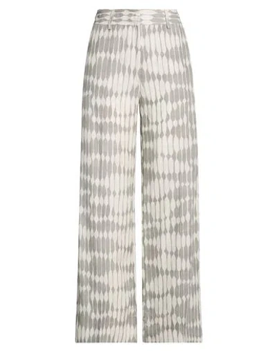 Tonet Woman Pants Grey Size 8 Viscose, Linen In Gray