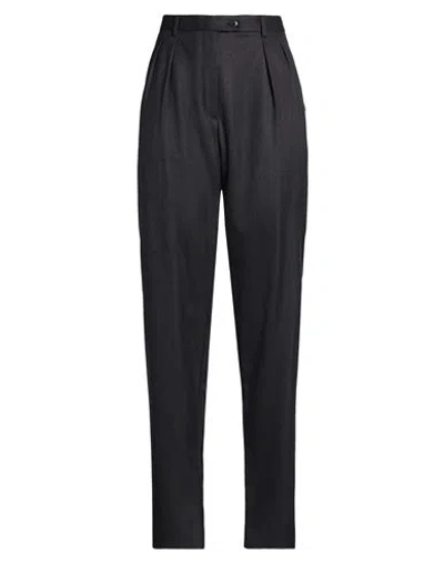 Brioni Ventiquattro Woman Pants Charcoal Size 8 Virgin Wool In Black