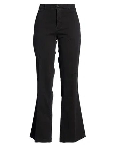 40weft Woman Pants Black Size 12 Cotton, Elastane In Black
