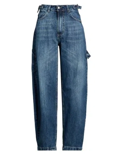 Berna Woman Jeans Blue Size 10 Cotton In Blue