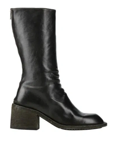 Officine Creative Italia Woman Boot Black Size 6 Leather In Black