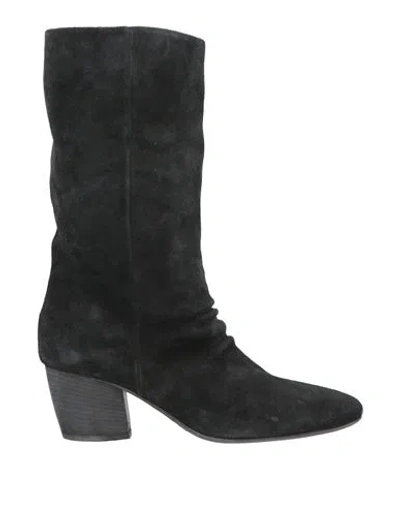 Officine Creative Italia Woman Boot Black Size 7 Leather In Black