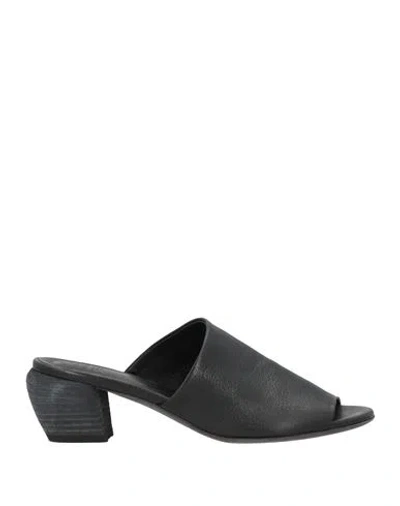 Officine Creative Italia Woman Sandals Black Size 8 Leather In Black