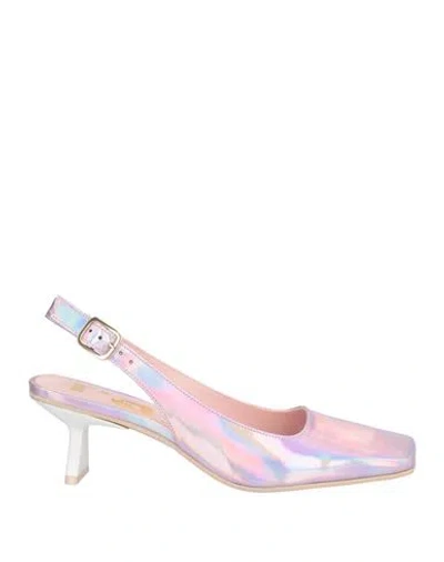 Ras Woman Pumps Lilac Size 7 Leather In Multi