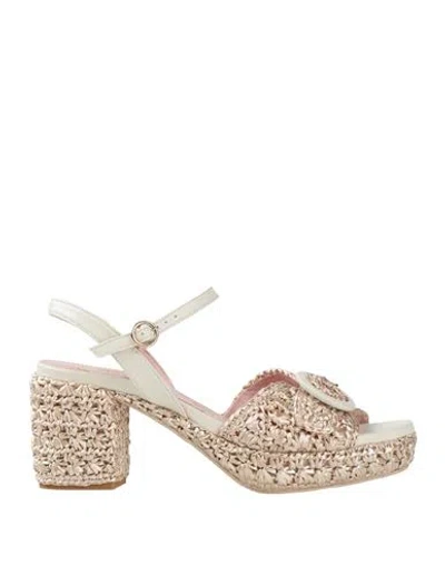 Ras Woman Sandals Beige Size 7 Synthetisches Material In Neutral