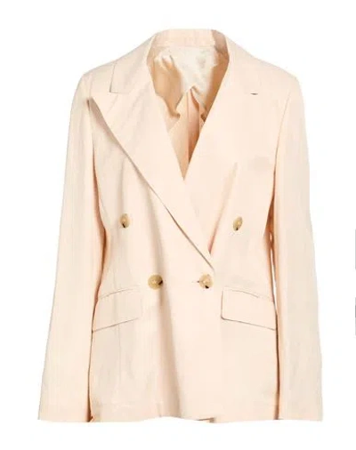 Happy 25® Happy 25 Woman Blazer Beige Size 10 Viscose, Linen In Sand