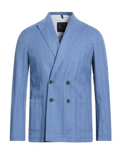 T-jacket By Tonello Man Blazer Azure Size M Cotton In Blue