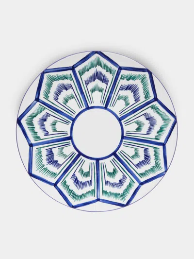 Molecot Mallorca Porcelain Charger Plates - 12.5in/32cm (set Of 4) In Blue