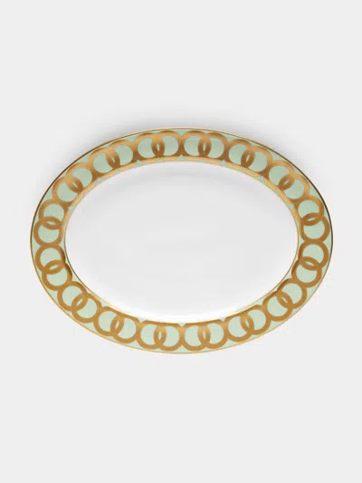 Royal Crown Derby Riviera Dream Hand-painted Bone China Large Oval Platter In Multi