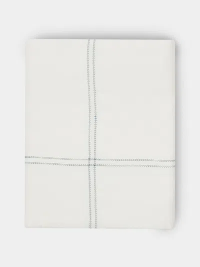 Volga Linen Hem-stitch Linen Super King Duvet Cover In White