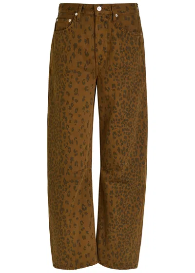 Citizen Of Humanity Citizens Of Humanity Miro Leopard-print Barrel-leg Jeans In Brown