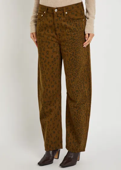 Citizen Of Humanity Citizens Of Humanity Miro Leopard-print Barrel-leg Jeans In Brown