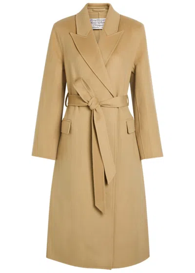 Acne Studios Double-breasted Wool-blend Trench Coat In Brown