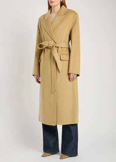 Acne Studios Double-breasted Wool-blend Trench Coat In Brown
