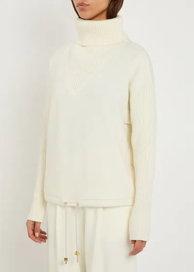 Varley Hannah High-neck Stretch-jersey Sweatshirt In Neutral