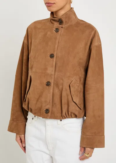 Simkhai Women's Marley Suede Jacket In Camel In Brown