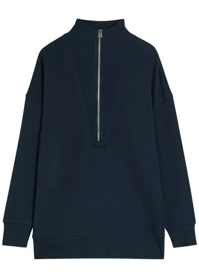 Varley Masie Half-zip Stretch-jersey Sweatshirt In Blue