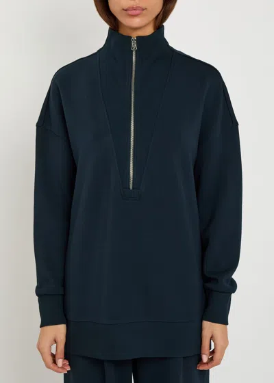 Varley Masie Half-zip Stretch-jersey Sweatshirt In Blue