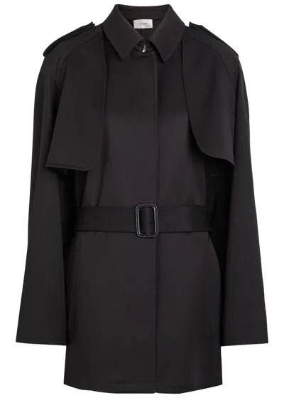 The Row Usuaia Belted Wool Trench Jacket In Black