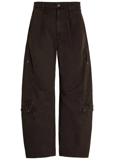 Citizen Of Humanity Citizens Of Humanity Flight Barrel-leg Twill Cargo Trousers In Brown