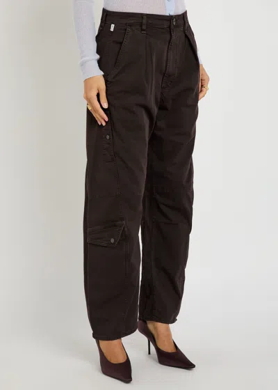 Citizen Of Humanity Citizens Of Humanity Flight Barrel-leg Twill Cargo Trousers In Brown