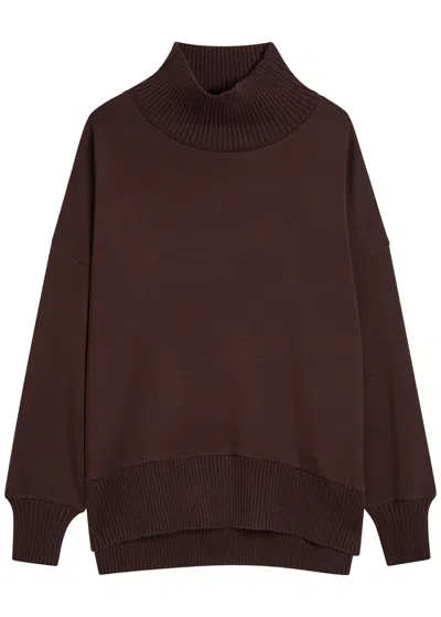 Varley Barker High-neck Stretch-jersey Sweatshirt In Burgundy