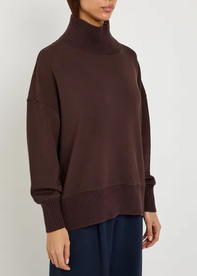 Varley Barker High-neck Stretch-jersey Sweatshirt In Burgundy