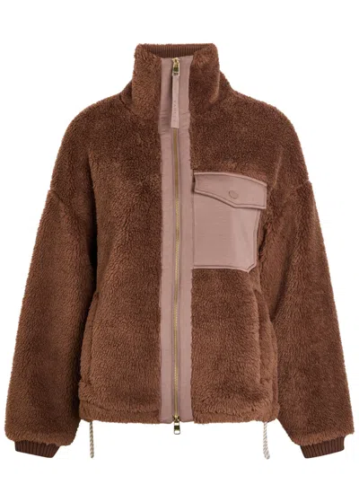Varley Womens Lowell Sherpa Fleece Jacket Carafe In Brown