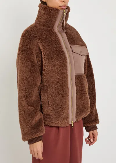 Varley Womens Lowell Sherpa Fleece Jacket Carafe In Brown